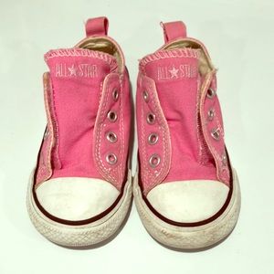 Toddler girls pink converse slip on